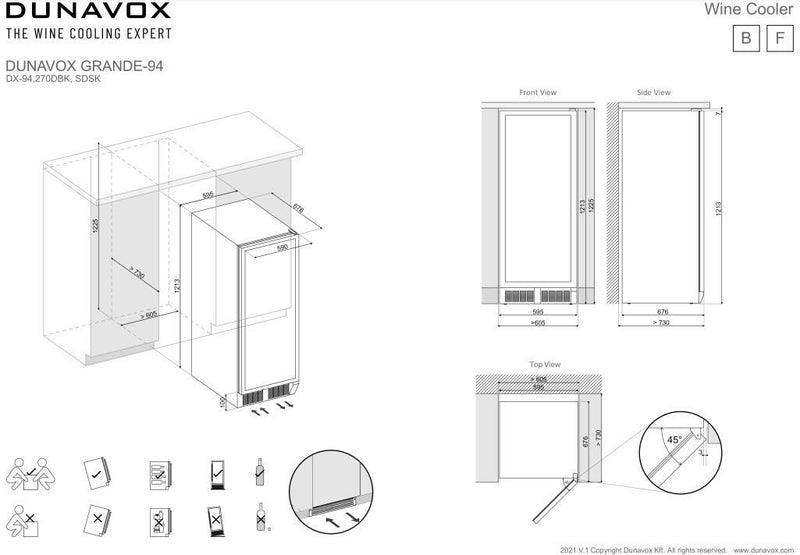 Dunavox Built In Wine Cooler DX-94-270DBK - Black