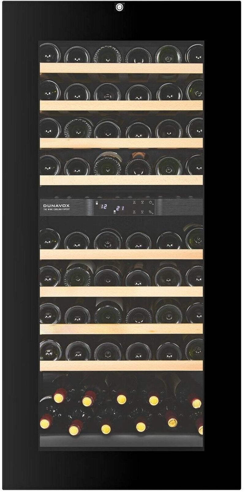 Dunavox Built In Wine Cooler DXB-65-154DB-TO - Black Glass