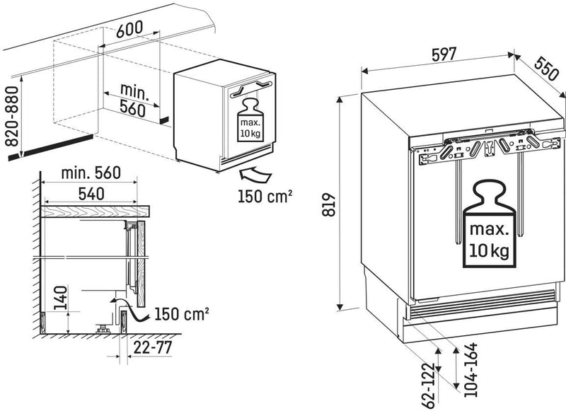 Liebherr Built In Fridge Icebox URD3601 - Fully Integrated