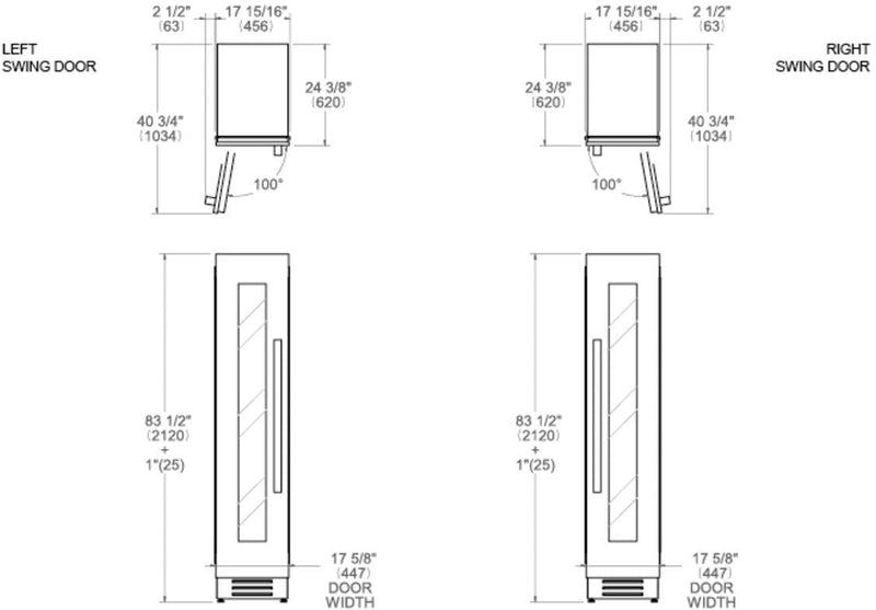 Bertazzoni Built In Wine Cooler WC455BLX2T - Stainless Steel