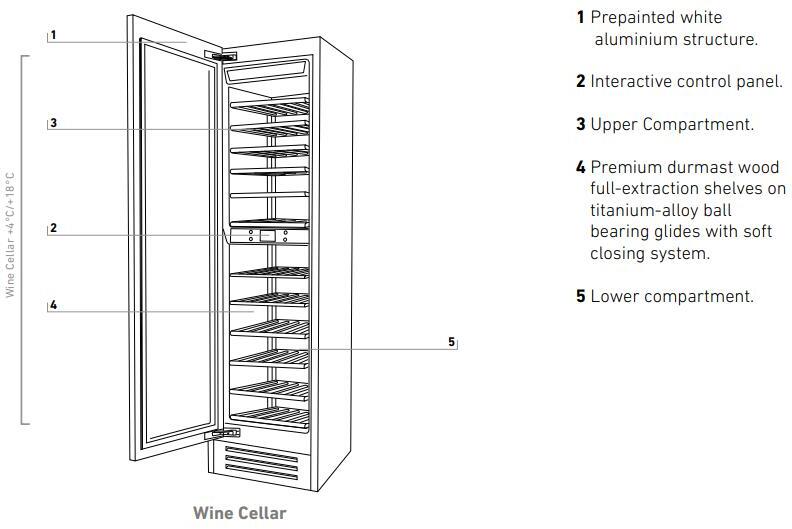 Bertazzoni Built In Wine Cooler WC605BLX2T - Stainless Steel