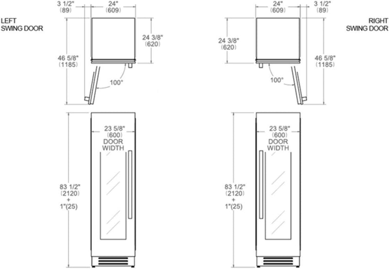Bertazzoni Built In Wine Cooler WC605BLX2T - Stainless Steel
